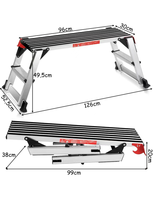 Aluminum platform non-slip folding work bench stool ladder