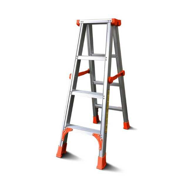 Double-side folding 2*4 steps household ladder aluminum ladder 4 steps 