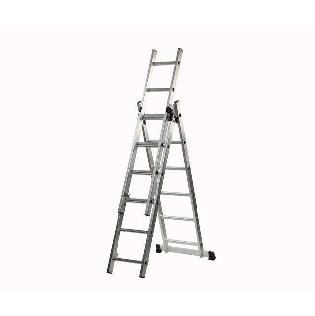 3 section multifunctional step aluminium extension combination ladders