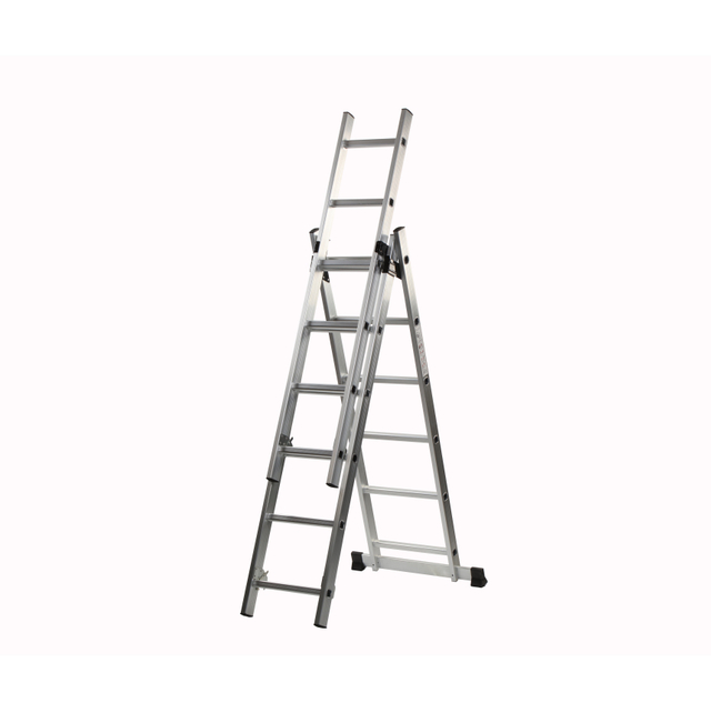 Collapsible aluminum combination step extension ladder 6 steps 3 section ladder for sale