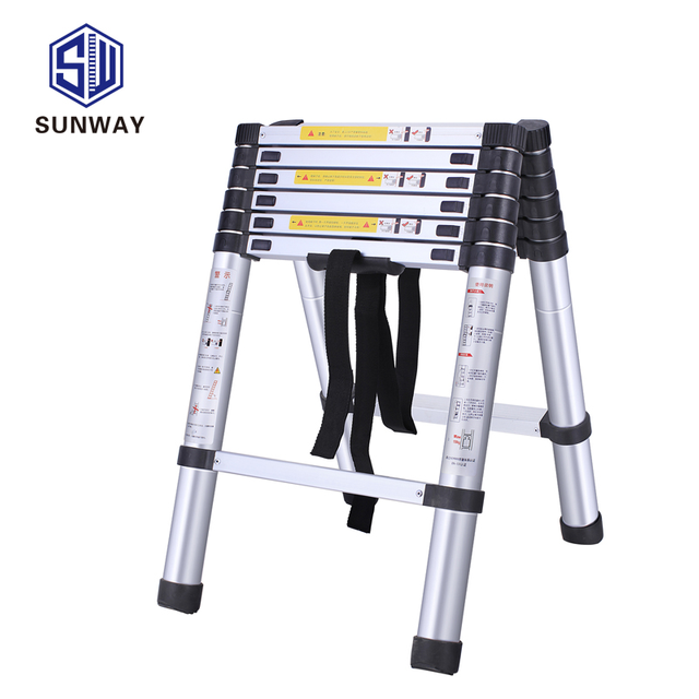 Equilateral A-frame aluminum telescopic extension multi-purpose ladder for household daily or industrial 