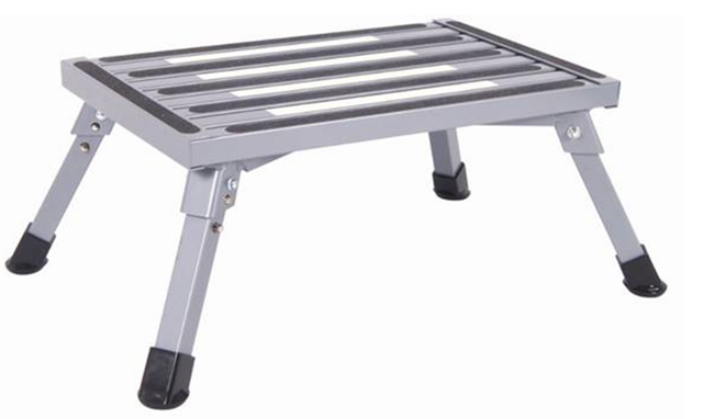 Folding aluminum platform step stool RV trailer camper working ladder portable