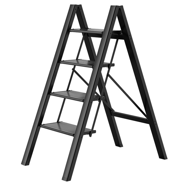 4 Steps a type aluminum step stool stepladder Anti-slip and wide pedal